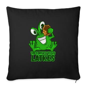 Take Me To Your Latkes T-Shirt Drôle Vert Espace - Housse de coussin décorative 45 x 45 cm - noir - Devant
