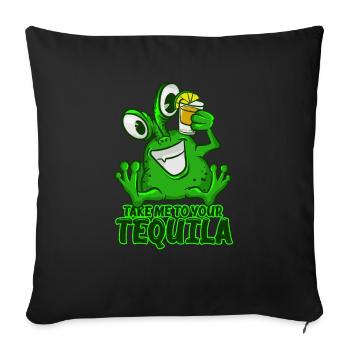 Take Me To Your Tequila T-Shirt Drôle Vert Espace - Housse de coussin décorative 45 x 45 cm - noir - Devant