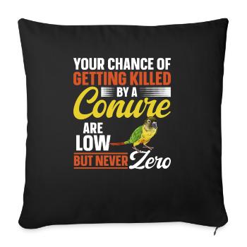 Molina Parakeet Parrot Bird Parakeet - Sofa pillowcase 17,3'' x 17,3'' (45 x 45 cm) - black - Front