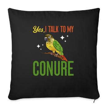 Molina Perruche Perroquet Perruche Oiseau Perruche - Housse de coussin décorative 45 x 45 cm - noir - Devant