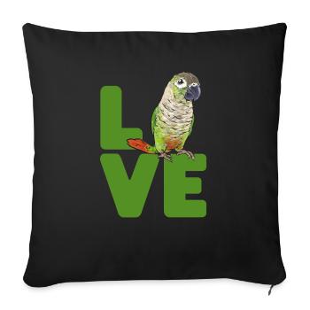 Molina Perruche Perroquet Perruche Oiseau Perruche - Housse de coussin décorative 45 x 45 cm - noir - Devant