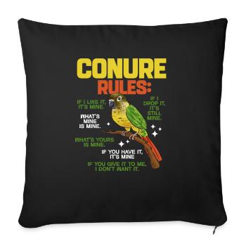 Molina Parakeet Parrot Bird Parakeet - Sofa pillowcase 17,3'' x 17,3'' (45 x 45 cm) - black - Front
