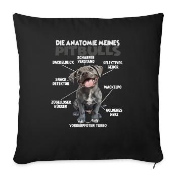 Drôle Pitbull Chien Propriétaire T Pitbull Walk - Housse de coussin décorative 45 x 45 cm - noir - Devant