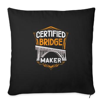 Bridge Construction and Bridge Engineer - Sofa pillowcase 17,3'' x 17,3'' (45 x 45 cm) - black - Front