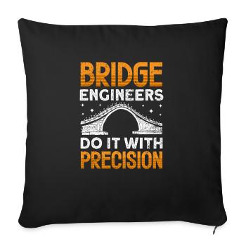 Bridge Construction and Bridge Engineer - Sofa pillowcase 17,3'' x 17,3'' (45 x 45 cm) - black - Front