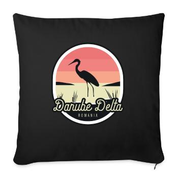 Danube Delta - Romanian, Danube - Sofa pillowcase 17,3'' x 17,3'' (45 x 45 cm) - black - Front