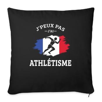 I Can't I Athletics Athlete Runner Funny - Sofa pillowcase 17,3'' x 17,3'' (45 x 45 cm) - black - Front