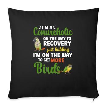 Molina Parakeet Parrot Bird Parakeet - Sofa pillowcase 17,3'' x 17,3'' (45 x 45 cm) - black - Front