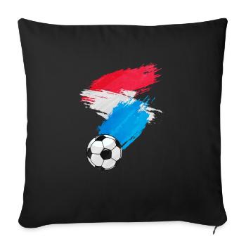 Luxembourg Football Flag - Sofa pillowcase 17,3'' x 17,3'' (45 x 45 cm) - black - Front