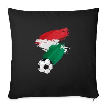 Hungary Football Flag - Sofa pillowcase 17,3'' x 17,3'' (45 x 45 cm) - black - Front