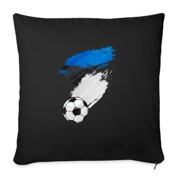 Estonia Football Flag - Sofa pillowcase 17,3'' x 17,3'' (45 x 45 cm) - black - Front