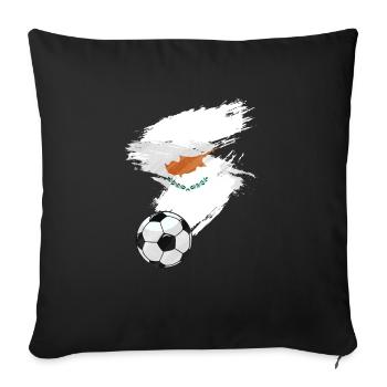 Zypern Fußball Fußball Flagge - Sofakissenbezug 45 x 45 cm - Schwarz - Vorne