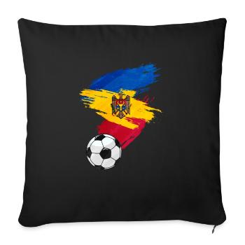 Moldova Soccer Soccer Flag - Sofa pillowcase 17,3'' x 17,3'' (45 x 45 cm) - black - Front