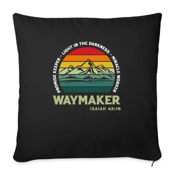 Vintage Waymaker Promise Keeper Miracle Worker - Sofakissenbezug 45 x 45 cm - Schwarz - Vorne