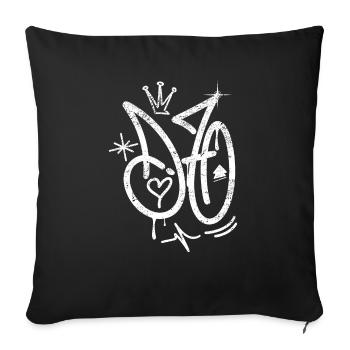 Algeria (DZ) Style Graffiti - Sofa pillowcase 17,3'' x 17,3'' (45 x 45 cm) - black - Front
