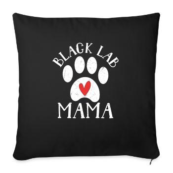 Black Lab Mama Labrador Retriever Owner - Sofa pillowcase 17,3'' x 17,3'' (45 x 45 cm) - black - Front