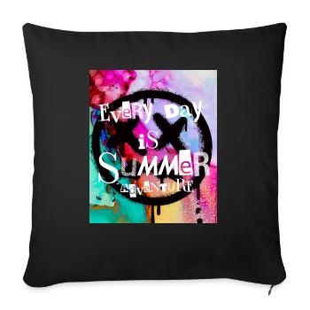 Every day is summeradventure - Housse de coussin décorative 45 x 45 cm - noir - Devant