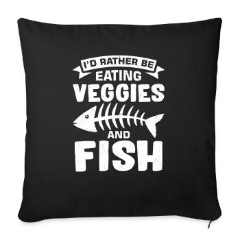 Je préfère manger des légumes et du poisson - Housse de coussin décorative 45 x 45 cm - noir - Devant