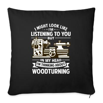 Lathe Lathe - Sofa pillowcase 17,3'' x 17,3'' (45 x 45 cm) - black - Front