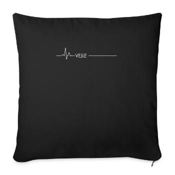 Vejle I Motif du continent danois pour les Danois - Housse de coussin décorative 45 x 45 cm - noir - Devant