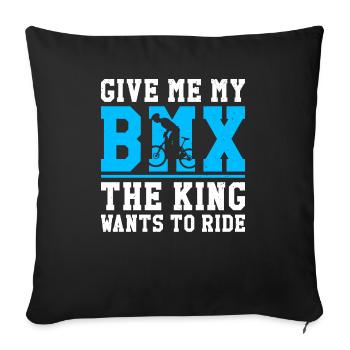 BMX Rider Vélo Stunt Racing Enfants Garçons - Housse de coussin décorative 45 x 45 cm - noir - Devant
