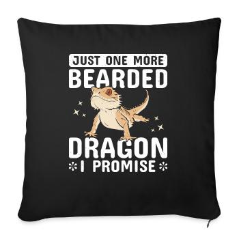 Dragon barbu cool pour hommes et femmes, - Housse de coussin décorative 45 x 45 cm - noir - Devant