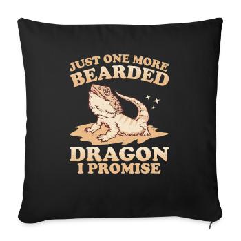 Dragon barbu cool pour hommes et femmes, - Housse de coussin décorative 45 x 45 cm - noir - Devant
