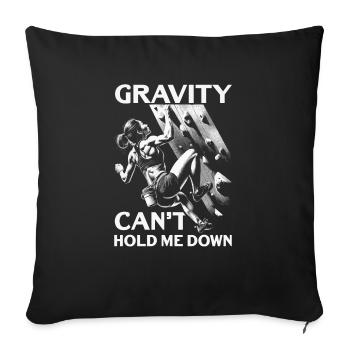 Bouldering Girl Boulderer Rock Climbing Wall - Sofa pillowcase 17,3'' x 17,3'' (45 x 45 cm) - black - Front