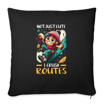 Bouldering Girl Boulderer Rock Climbing Wall - Sofa pillowcase 17,3'' x 17,3'' (45 x 45 cm) - black - Front