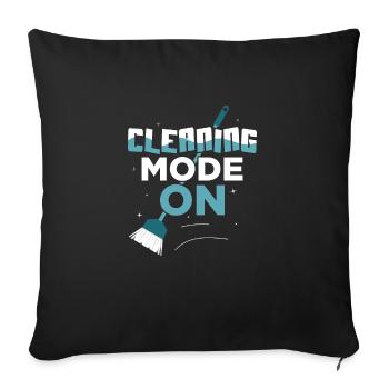 Mode de nettoyage sur l’entretien ménager du nettoyeur - Housse de coussin décorative 45 x 45 cm - noir - Devant