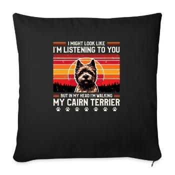 J’ai peut-être l’air de t’écouter Cairn - Housse de coussin décorative 45 x 45 cm - noir - Devant