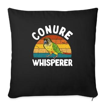 Molina Parakeet Parrot Bird Parakeet - Sofa pillowcase 17,3'' x 17,3'' (45 x 45 cm) - black - Front