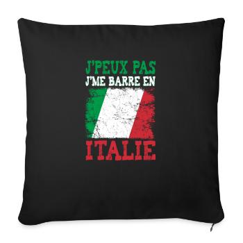 I can't, I'm going to Italy. Future Italian - Sofa pillowcase 17,3'' x 17,3'' (45 x 45 cm) - black - Front