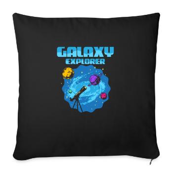 Galaxy Explorer Astronomy Telescope Stargazer - Sofakissenbezug 45 x 45 cm - Schwarz - Vorne