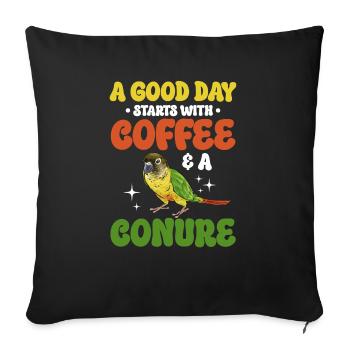 Molina Parakeet Parrot Bird Parakeet - Sofa pillowcase 17,3'' x 17,3'' (45 x 45 cm) - black - Front