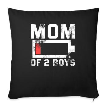 Maman de 2 garçons Chemise cadeau de Son Mothers - Housse de coussin décorative 45 x 45 cm - noir - Devant