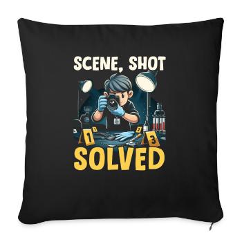 Forensic Photographer Crime Scene Investigation - Sofa pillowcase 17,3'' x 17,3'' (45 x 45 cm) - black - Front