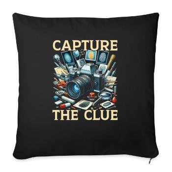 Photographe médico-légal Enquête sur les scènes de crime - Housse de coussin décorative 45 x 45 cm - noir - Devant