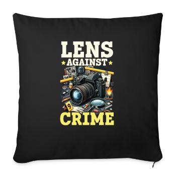 Photographe médico-légal Enquête sur les scènes de crime - Housse de coussin décorative 45 x 45 cm - noir - Devant
