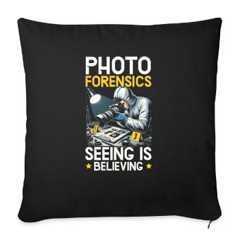 Photographe légiste Enquête sur les scènes de crime - Housse de coussin décorative 45 x 45 cm - noir - Devant