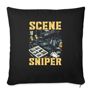 Photographe médico-légal Enquête sur les scènes de crime - Housse de coussin décorative 45 x 45 cm - noir - Devant