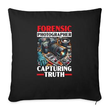 Photographe médico-légal Enquête sur les scènes de crime - Housse de coussin décorative 45 x 45 cm - noir - Devant