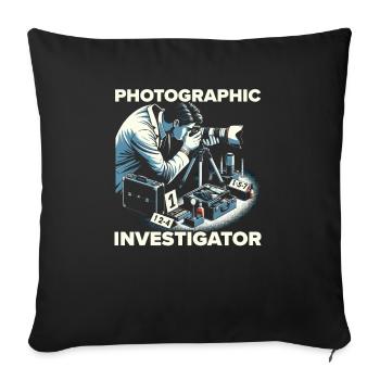Photographe médico-légal Enquête sur les scènes de crime - Housse de coussin décorative 45 x 45 cm - noir - Devant