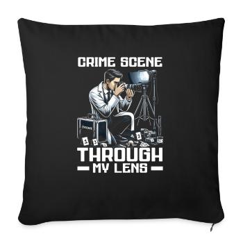 Photographe médico-légal Enquête sur les scènes de crime - Housse de coussin décorative 45 x 45 cm - noir - Devant