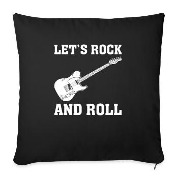 Let's rock and roll - Sofa pillowcase 17,3'' x 17,3'' (45 x 45 cm) - black - Front