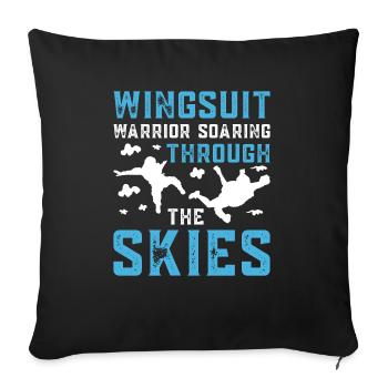 Parachutisme et sports extrêmes - Housse de coussin décorative 45 x 45 cm - noir - Devant