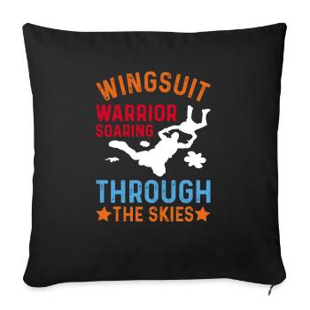 Skydiving Skydiving Skydiver - Sofa pillowcase 17,3'' x 17,3'' (45 x 45 cm) - black - Front