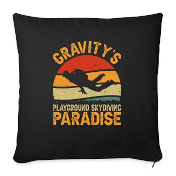 Parachutisme et sports extrêmes - Housse de coussin décorative 45 x 45 cm - noir - Devant
