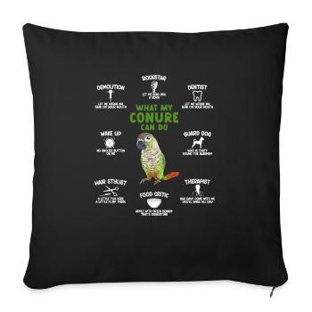 Molinasittich Papagei Vogel Sittich - Sofakissenbezug 45 x 45 cm - Schwarz - Vorne