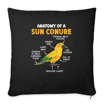 Parakeet Parrot Parakeet Bird - Sofa pillowcase 17,3'' x 17,3'' (45 x 45 cm) - black - Front